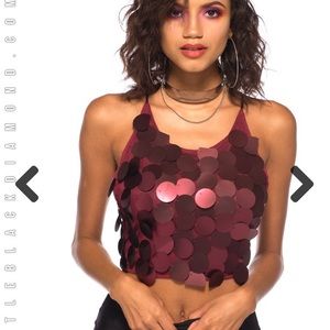 SOLD Cherry Bomb Sequin Top